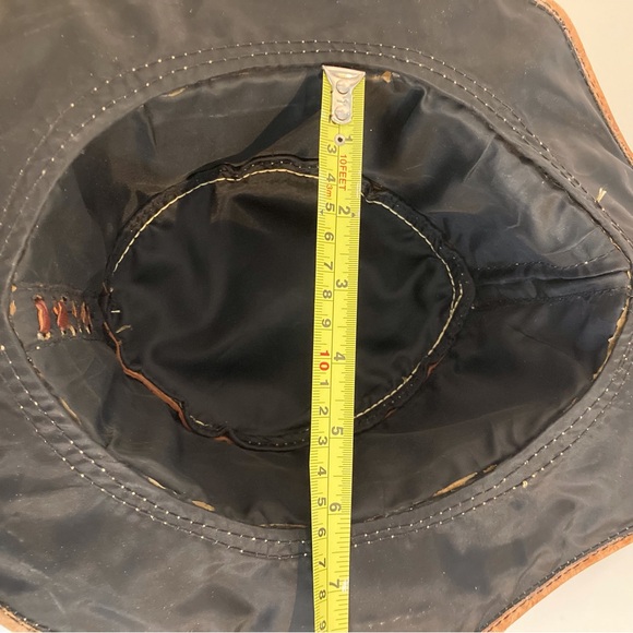 Unique Leather Gambler Hat with Elephant Embossing and Lacing - Picture 9 of 11